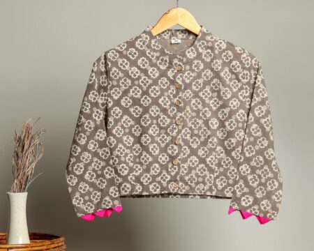Handmade Block Print Cotton for Women - Ethnic Floral Printed Top with Long Sleeves
